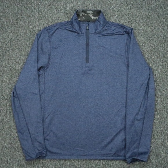 Greyson Other - Greyson Pullover Mens Medium Blue Tate Herringbone Performance Quarter Zip